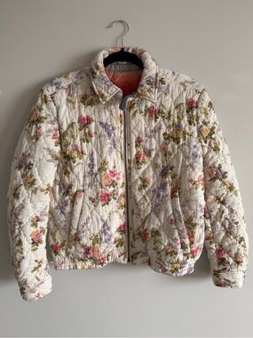 Polo Ralph Lauren Reversible Quilted Pastel Jacket Floral Boho Cottagecore